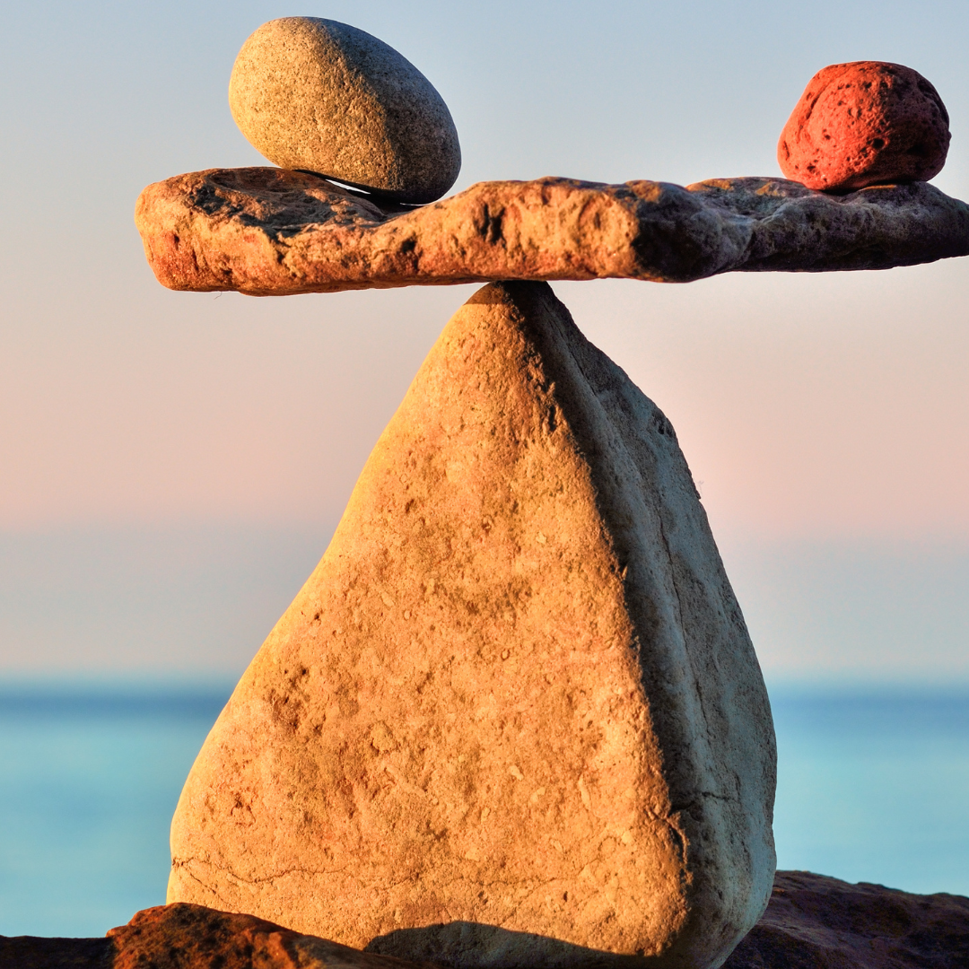 Rocks piled as balanced stack.